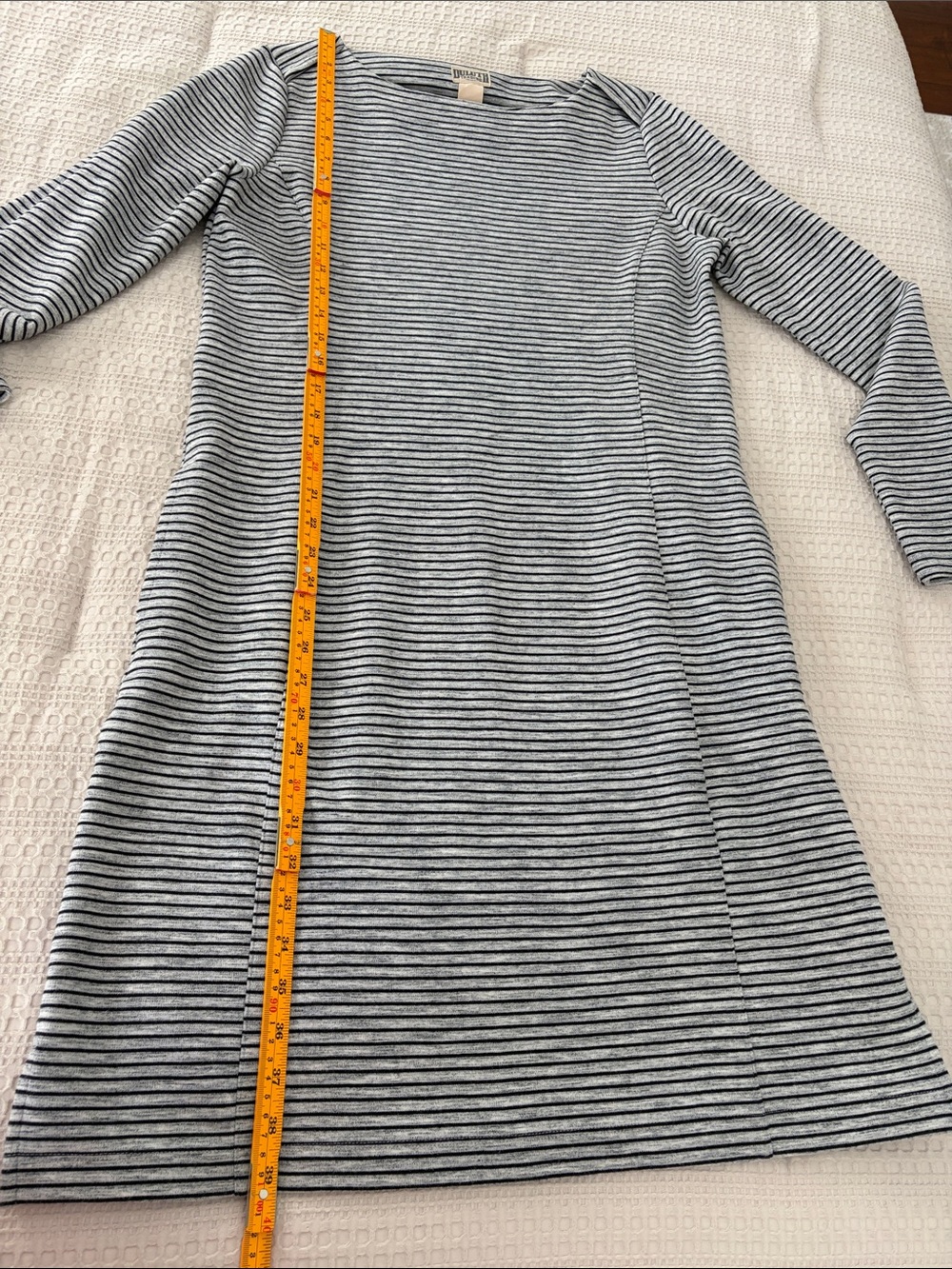 Duluth Trading Co Porte Pro Stretch Striped Long-Sleeve Dress Gray & Black M - Picture 8 of 8